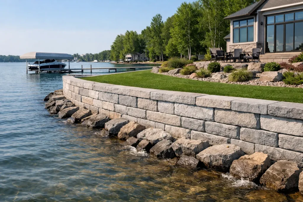 Shoreline Wall Project Example for Lakefront Homes